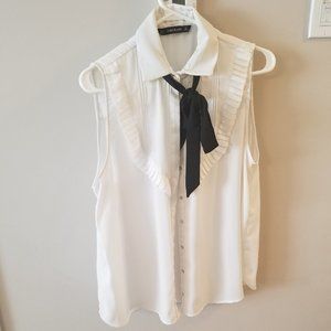 Zara tie collar blouse